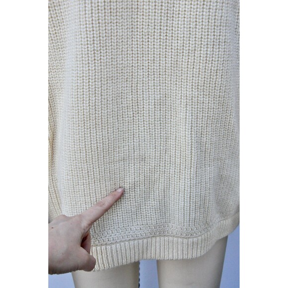 Vintage Chunky Wool Sweater Zip Up Cardigan Fisherman Icelandic Unisex M L - Picture 8 of 10